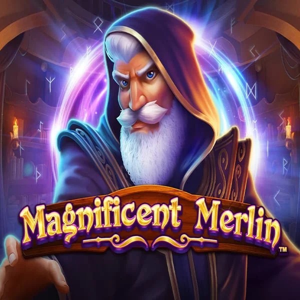 Magnificent Merlin slot logo by Greentube at Playjonny Casino
